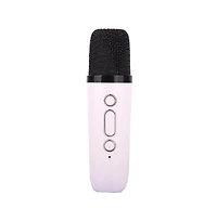 Supersonic Mini Bluetooth Karaoke Speaker with Wireless Mic - White