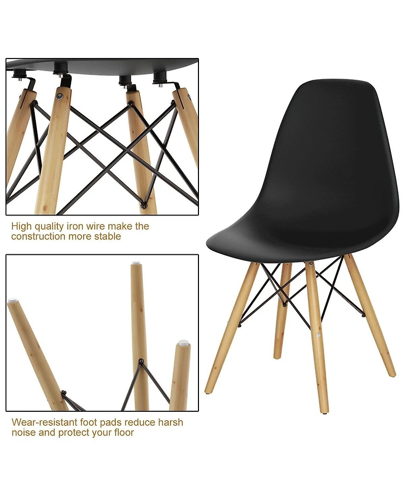 Inolait Set of 2 Mid-Century Modern Dsw Dining Side Chair