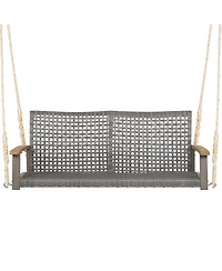 Sugift 2-Person Patio Wicker Hanging Swing Chair