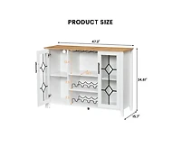Garmin Wine Bar Cabinet with Led Light, Home Coffee Cabinet with Wine and Glass Rack, Kitchen Buffet Sideboard with Storage Cabinet&Drawers, Modern Li