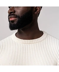 Hope & Henry Men's Crew Neck Herringbone Detail Sweater