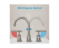 gaomon Classical 8 inch Bathroom Faucet with Pop Up Drain and Lead-Free Hose, Bathroom Faucets for Sink 3 Holes, Chrome