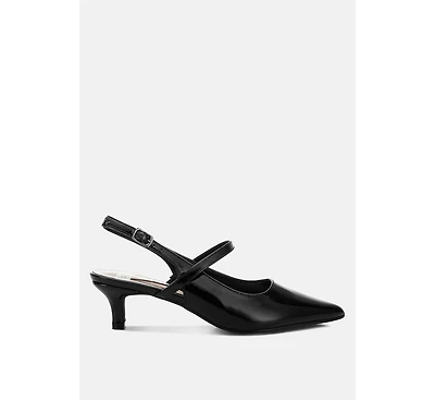 Abloom Kitten Heel Slingback Sandals Women