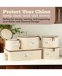 Hard Shell China Storage Containers 5-Piece Set Moving Boxes for Dinnerware Service 12