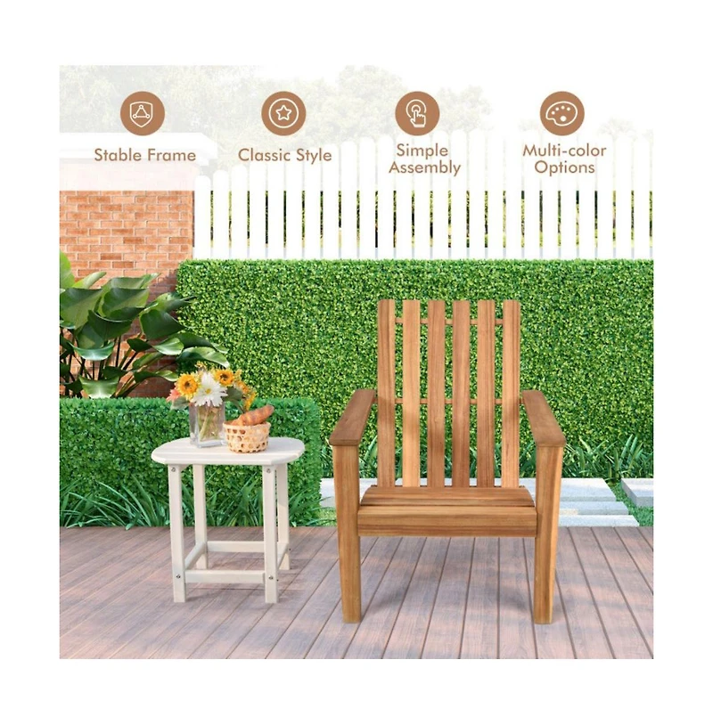 Outdoor Patio Acacia Wood Adirondack Lounge Armchair