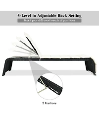 Inolait Adjustable Patio Rattan Lounge Chair with Cushioned