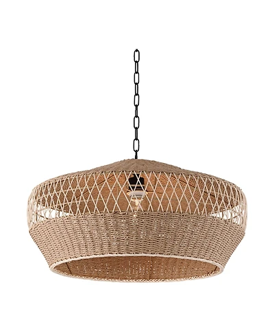 Regency Hill Matias 24 1/2" Modern Pendant Ceiling Light Fixture Dining Room Over Table Kitchen Island Hanging Brown Vine and Rope