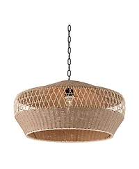 Regency Hill Matias 24 1/2" Modern Pendant Ceiling Light Fixture Dining Room Over Table Kitchen Island Hanging Brown Vine and Rope