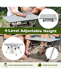 Sugift Folding Heavy-Duty Aluminum Camping Table with Carrying Bag