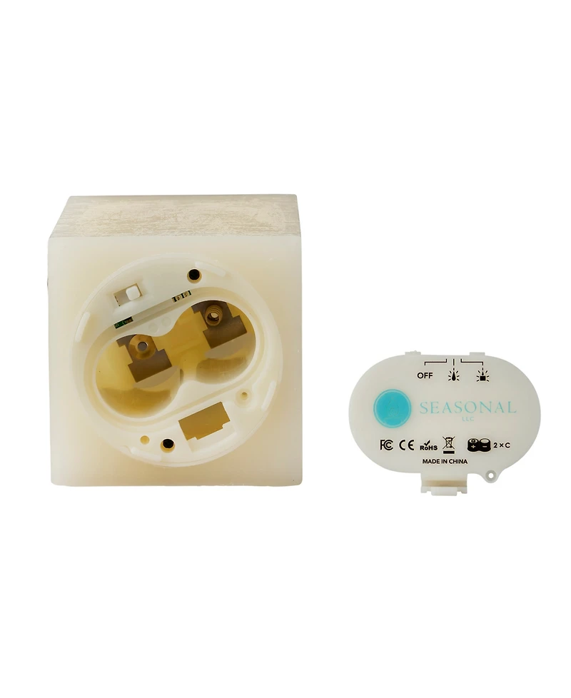 Seasonal Classic Motion Flameless Square Candle, 3x7