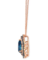 Le Vian London Blue Topaz (1-3/4 ct. t.w.) & Diamond (1/2 ct. t.w.) 20" Adjustable Pendant Necklace in 14k Rose Gold