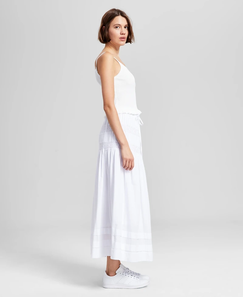 And Now This Women's Tie-Waist Lace-Inset Maxi Skirt, Exclusively at Macy's