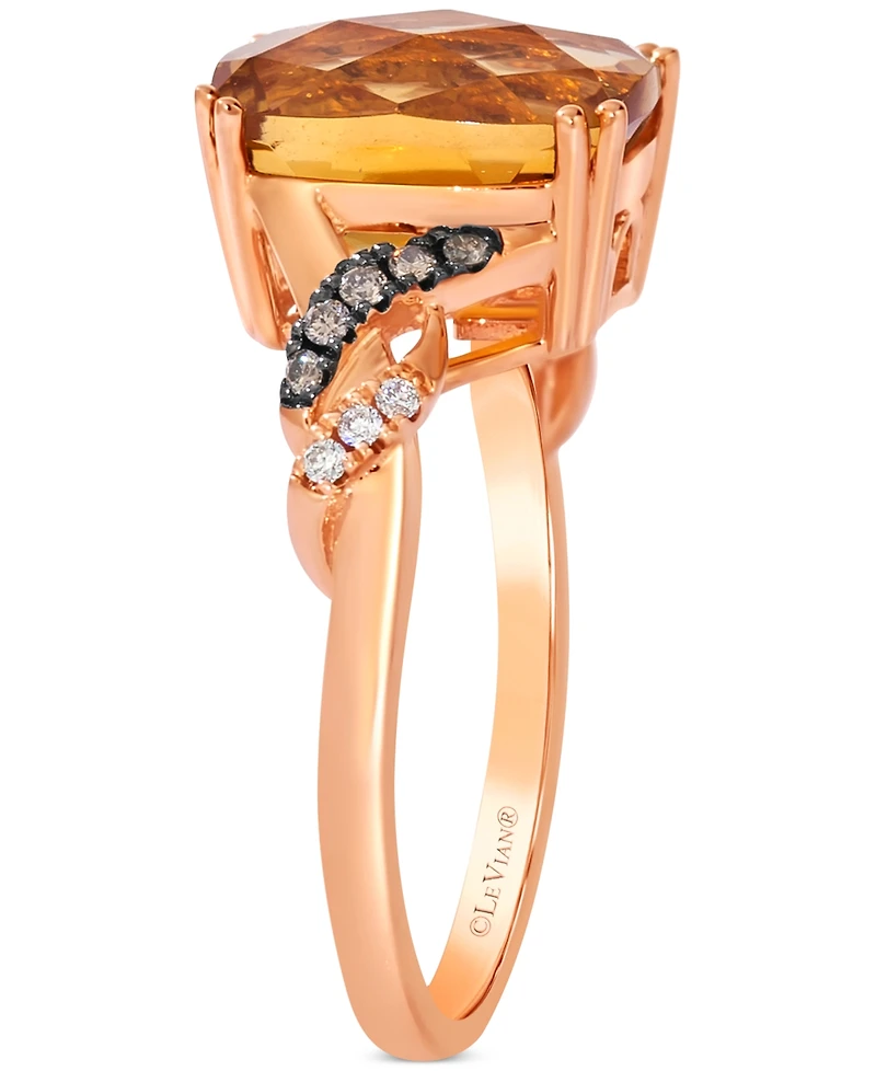 Le Vian Citrine (4 ct. t.w.) & Diamond (1/10 ct. t.w.) Statement Ring in 14k Rose Gold