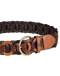 Sam Edelman Women's Casual Woven Linked Genuine Leather Belt