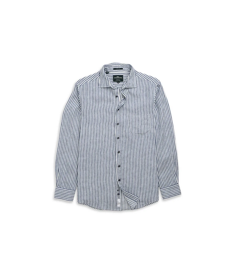Rodd Gunn Men's Port Charles Linen Long Sleeve Slim Fit Shirt