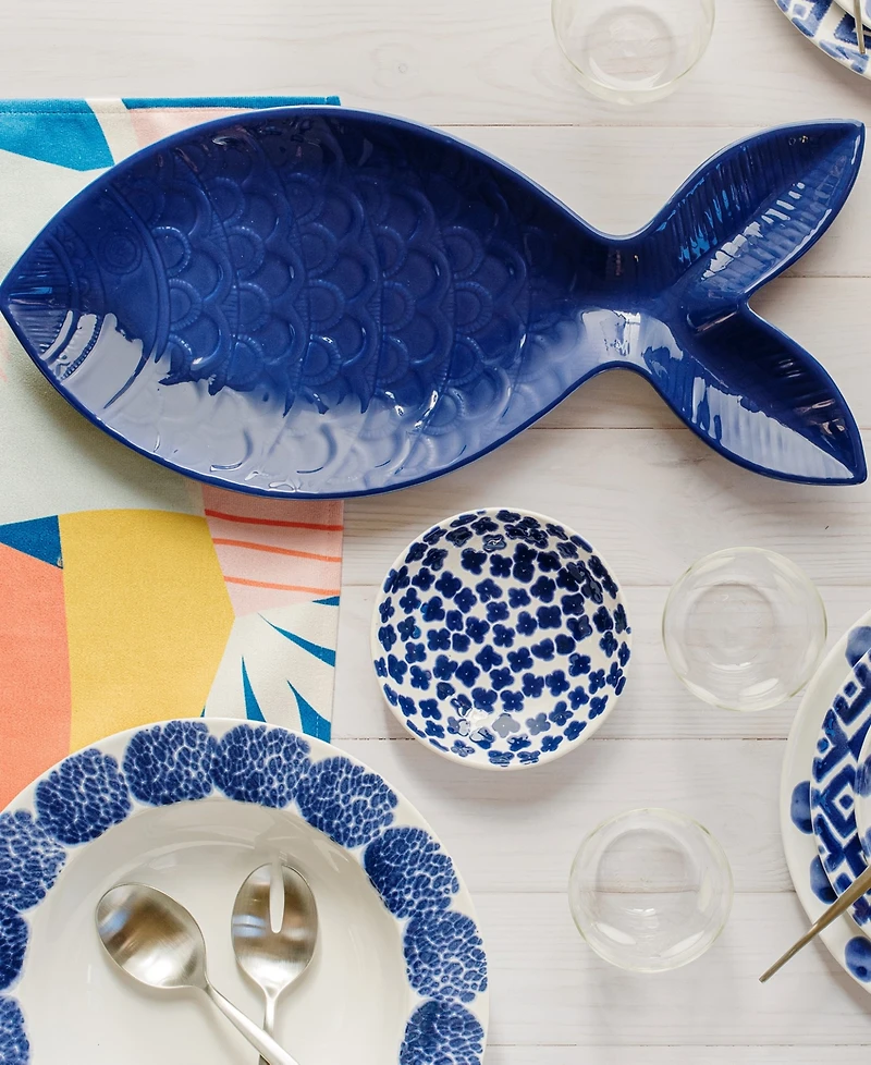 Vietri Santorini Large Figural Fish Platter