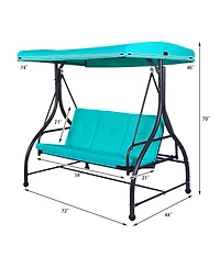 Skonyon 3 Seats Outdoor Swing Hammock with Adjustable Tilt Canopy