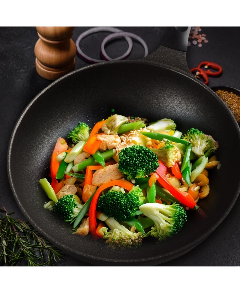 Kohas Kproduct4u 12.6" Prime Titanium Stone Coating Wok Pan, Black