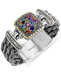 Effy Multistone Woven Bracelet in Sterling Silver and 18k Gold (4-7/8 ct. t.w.)