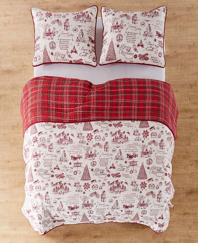 Levtex Yuletide Reversible 3-Pc. Bedspread Set, King/California King