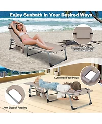 Inolait Sugift 5-position Outdoor Folding Chaise Lounge Chair