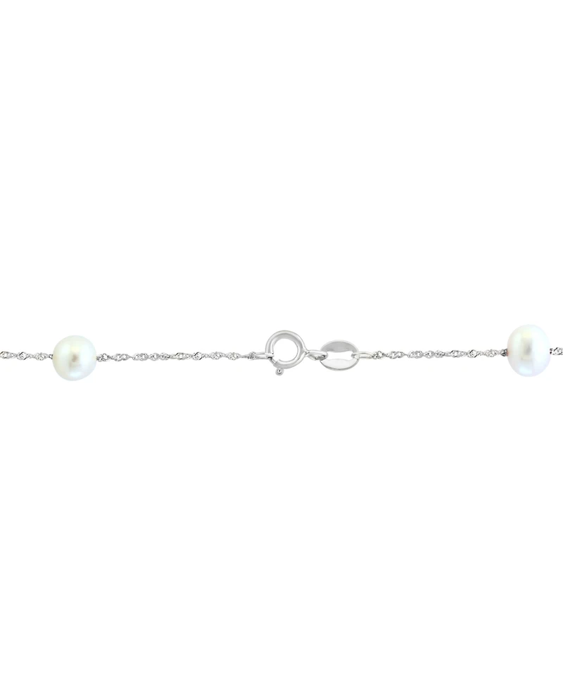 Effy Cultured Freshwater Pearl Station 18" Necklace 14k Gold (5-1/2mm)