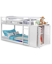 Sugift Twin Size Bunk Bed with Convertible Bookcase and Ladder