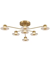 Possini Euro Design Chapman 33 1/2" Modern Semi Flush-Mount Ceiling Light Fixture Kitchen Sputnik 7-Light Led Warm Gold Finish