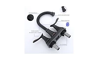 Slickblue 2-Handle 4-Inch Oil Rubbed Bronze Bathroom Faucet for Vanity Sinks, Complete with Pop-Up Drain and Supply Hoses