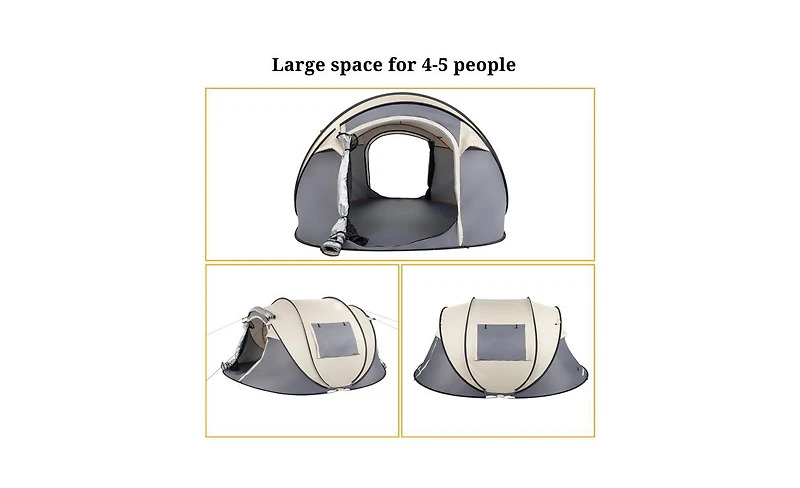 Slickblue 4-Person Pop Up Camping Tent, Easy Setup for Hiking, Fishing, Beach & Outdoor Adventures