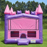 JumpOrange Commercial Grade Inflatable Princess Bricks Bounce House with Air Blower, Indoor Outdoor Play, Kids Party