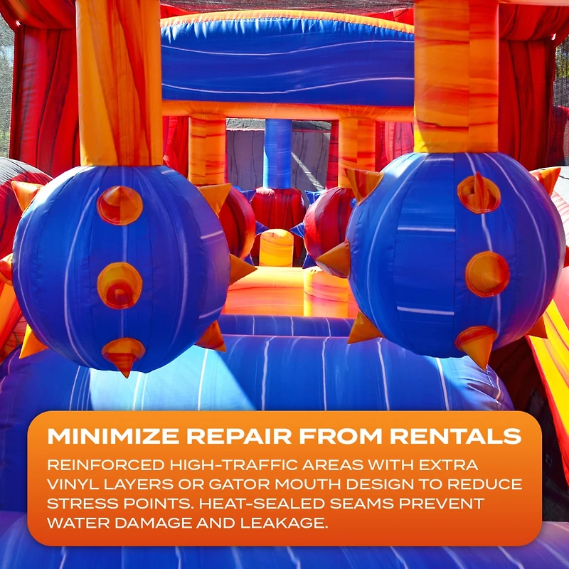 JumpOrange Shadow Obstacle Course Bounce House Inflatable for Kids and Adults with Blower, Commercial Grade, Pop Ups, Outdoor Indoor, Rental Quality (