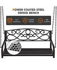 Inolait Outdoor 2-Person Metal Porch Swing Chair with Chains