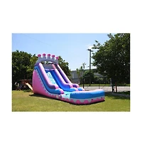 JumpOrange Commercial Grade Inflatable 18' Princess Tiara Super Party Water Slide with Air Blower, Pvc Vinyl, Outdoor Play, Kids Party