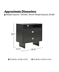 Claudio Modern 28"Tall Nightstand with Solid Wood Legs