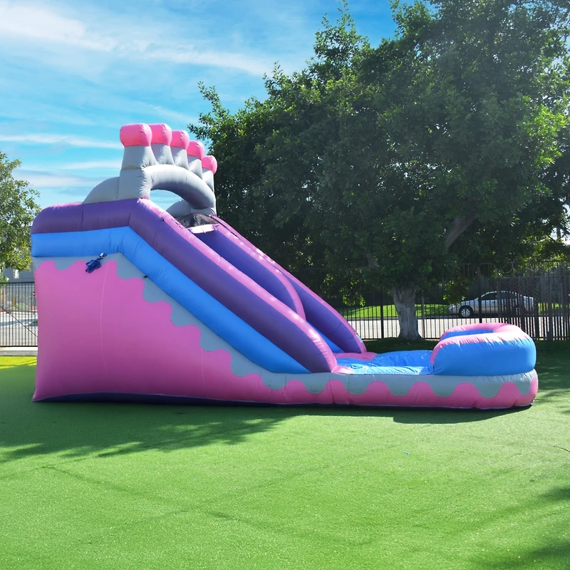 JumpOrange Commercial Grade Inflatable Princess Tiara Xtreme Party Water Slide with Air Blower ,Pvc Vinyl , Outdoor Play, Kids Party