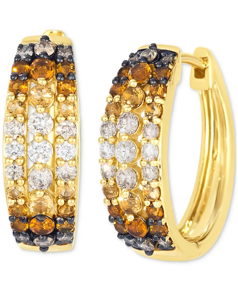 Le Vian Desert Ombre Citrine (1/2 ct. t.w.) & Diamond (1/2 ct. t.w.) Triple Row Small Hoop Earrings, 0.71"