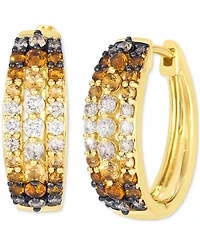 Le Vian Desert Ombre Citrine (1/2 ct. t.w.) & Diamond (1/2 ct. t.w.) Triple Row Small Hoop Earrings, 0.71"
