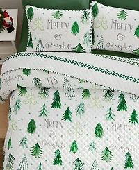 Avanti Christmas Trees Reversible 3-Pc. Quilt Set, King