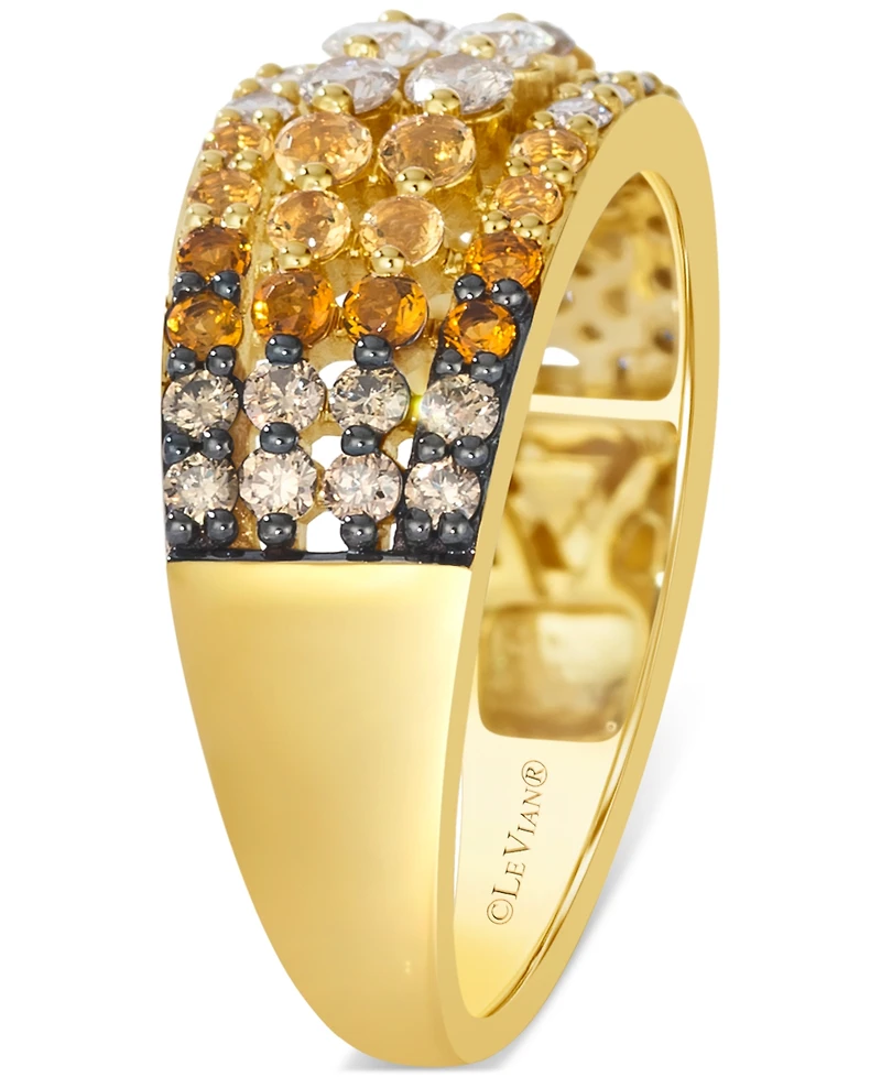 Le Vian Desert Ombre Citrine (1/2 ct. t.w.) & Diamond (5/8 ct. t.w.) Four Row Statement Ring in 14k Gold