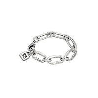 UNOde50 Sterling Silver and 18k Gold Plated Oval Links Bracelet