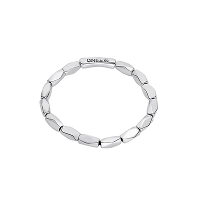 UNOde50 Silver-Plated Metal Alloy Elongated Jump Rings Bracelet