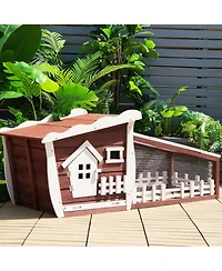 Sugift 62 Inch Wooden Rabbit/Dog Hutch with Pull Out Tray