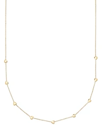 Macy's Polished Puffed Heart 18" Station Necklace in 10k Yellow Gold