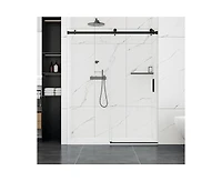 gaomon Shower Door, 56-60" W × 76" H Frameless Sliding Shower Door,Waterproof Glass Shower Door with Stainless Steel Handle and Seal Strip