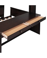 Streamdale Twin Loft Bed with Desk, Shelves, and Wardrobe