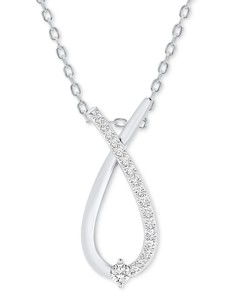 2-Pc. Set Diamond Pendant Necklace & Matching Earrings Set (1/2 ct. t.w.) in Sterling Silver