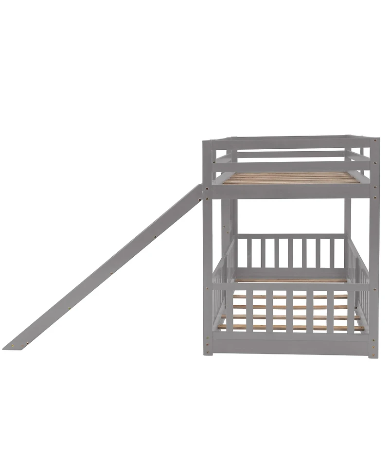 Streamdale Twin Over Twin Bunk Bed With Slide And Ladder