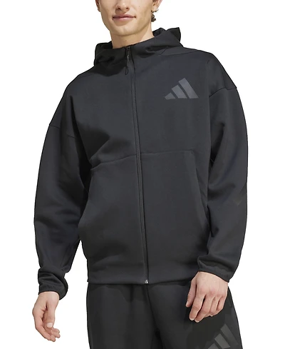 adidas Men's Z.n.e. Classic Fit Long Sleeve Zip-Front Logo Hoodie