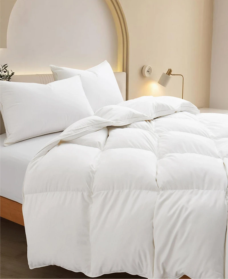 Unikome Extra Warmth White Goose Feather and Fiber Comforter, Full/Queen